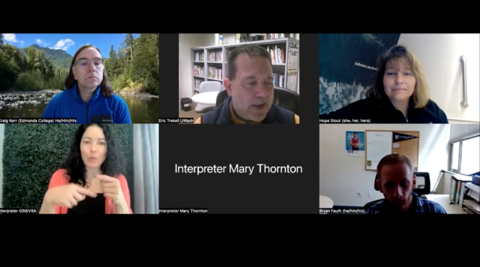 A screenshot of the webinar