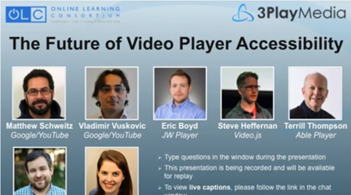 Webinar title slide with speaker profiles