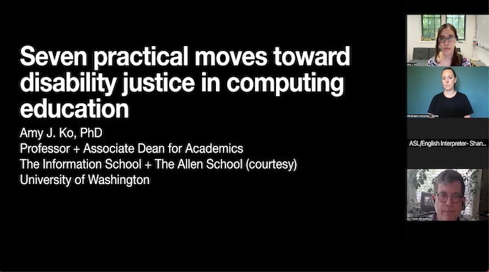 Screenshot of webinar