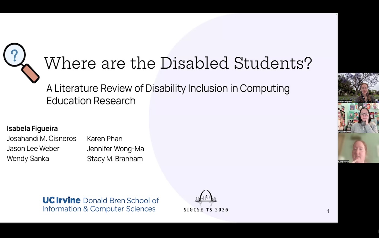 A slide showing the title of the presentation and the names of the presenters (information in text).