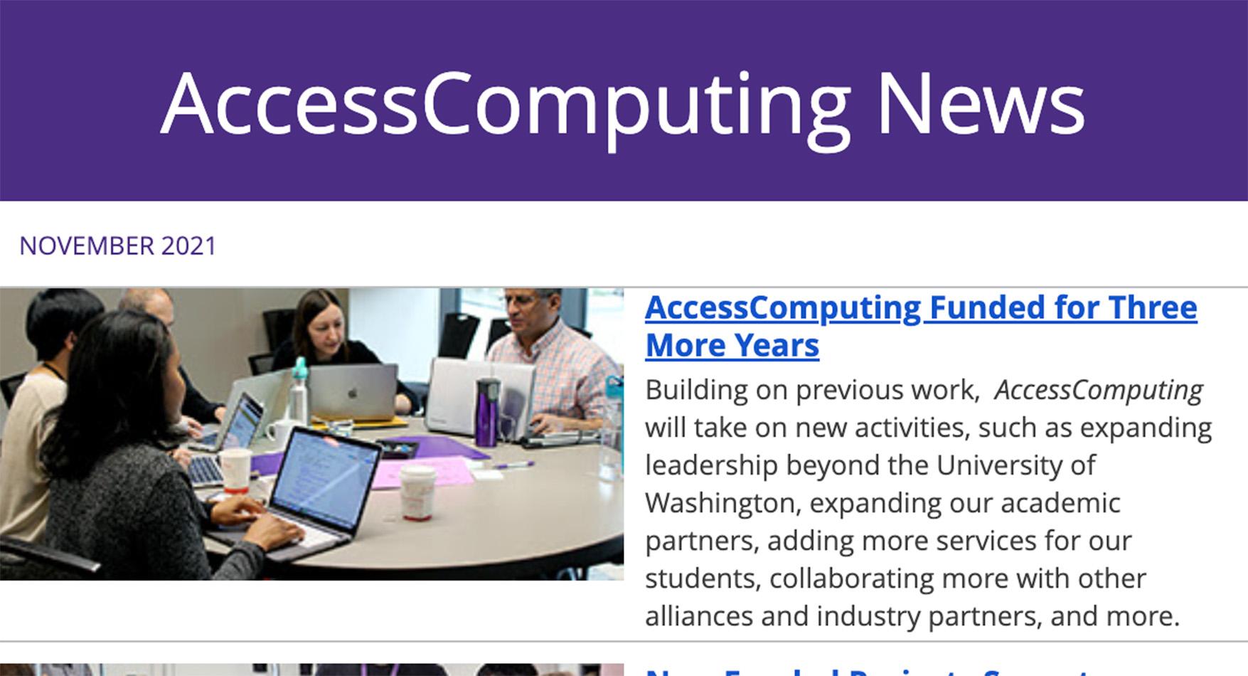 AccessComputing News - November 2021