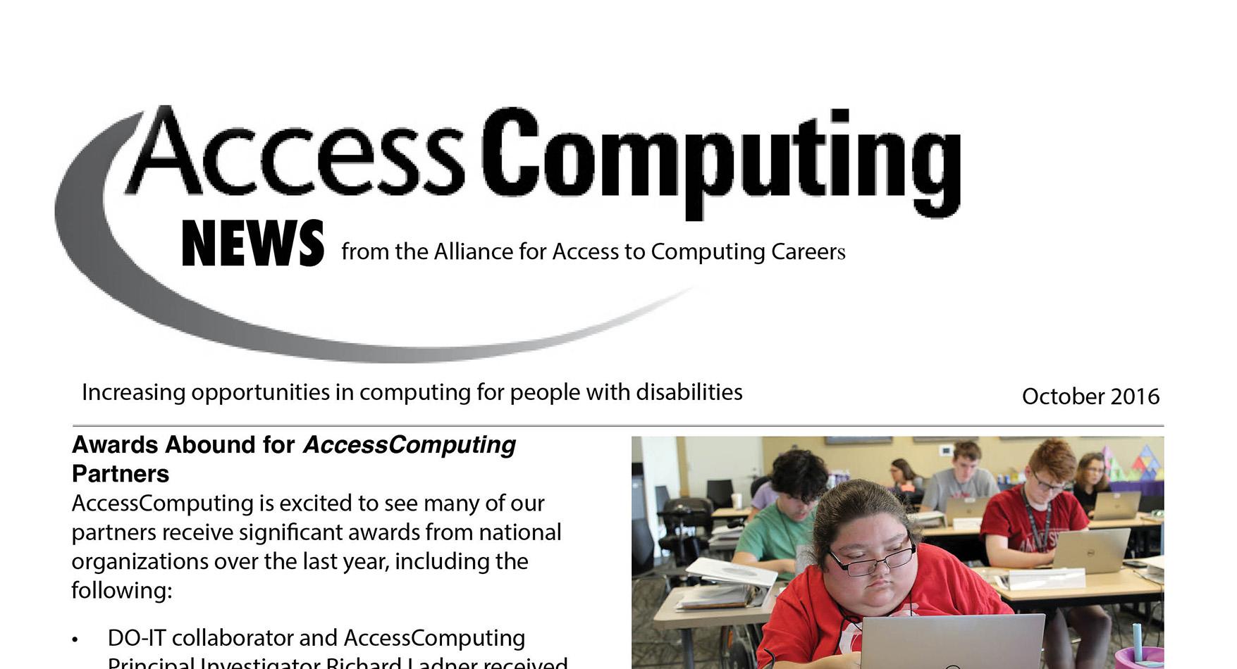 AccessComputing News October 2016