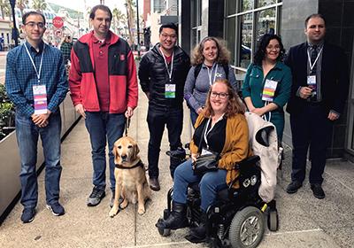 A group of people on the street