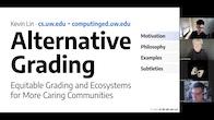 Title slide from the Alternative Grading webinar recording