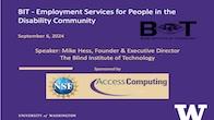 Title slide of the BIT Employment Services webinar with audio description recording