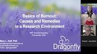 Title slide of the Basics of Burnout webinar recording