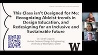 Title slide from This Class Isn't Designed for Me webinar recording