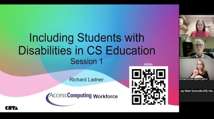 Including Students with Disabilities in CS Education, Part 1 Slide