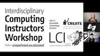Title slide from the Interdisciplinary Computing Instructors Workshop webinar recording