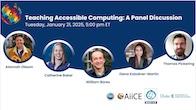 Title slide from the Teaching Accessible Computing webinar recording