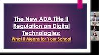 Title slide from the New ADA Title 2 webinar recording
